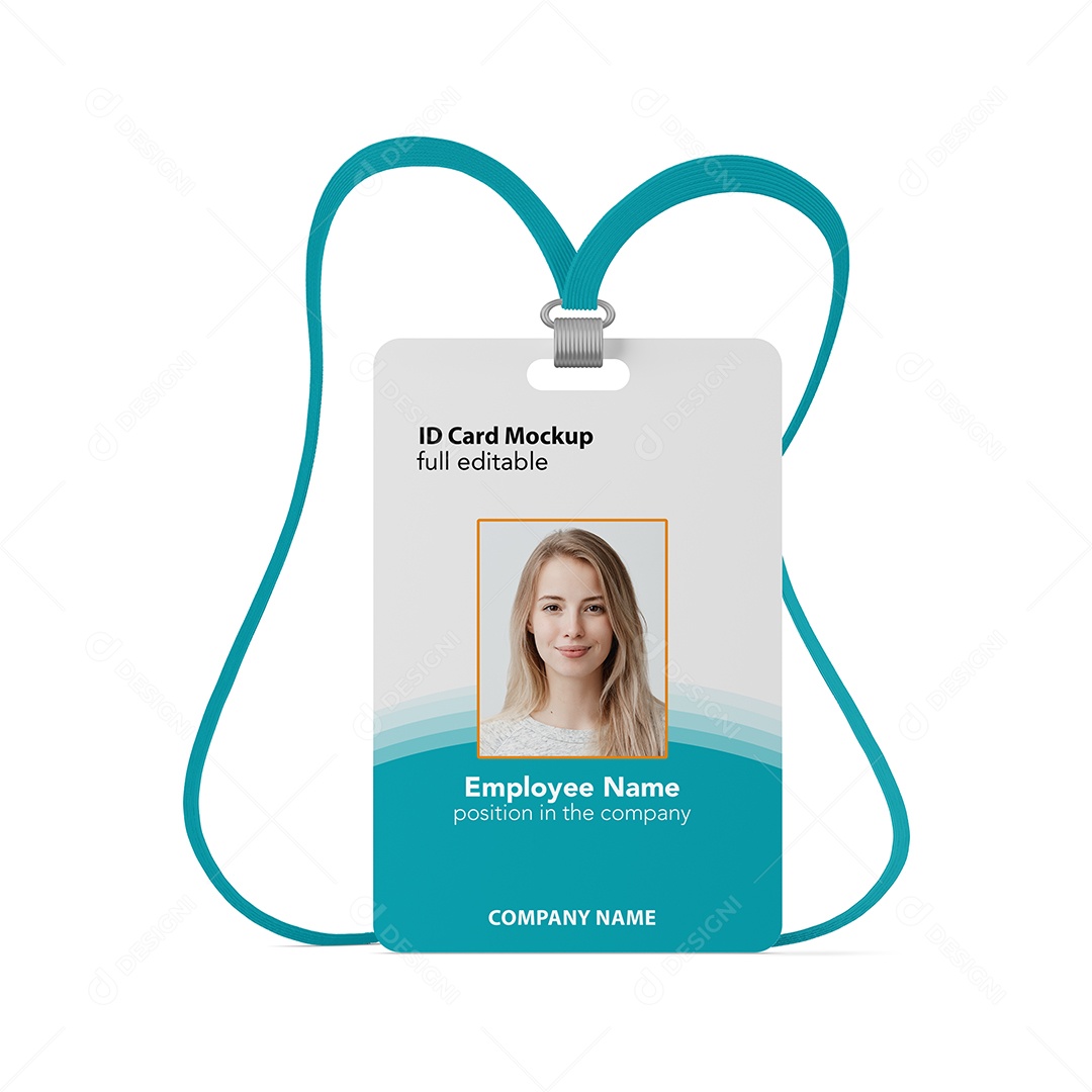 Crácha de identificação PSD Editável Mockup