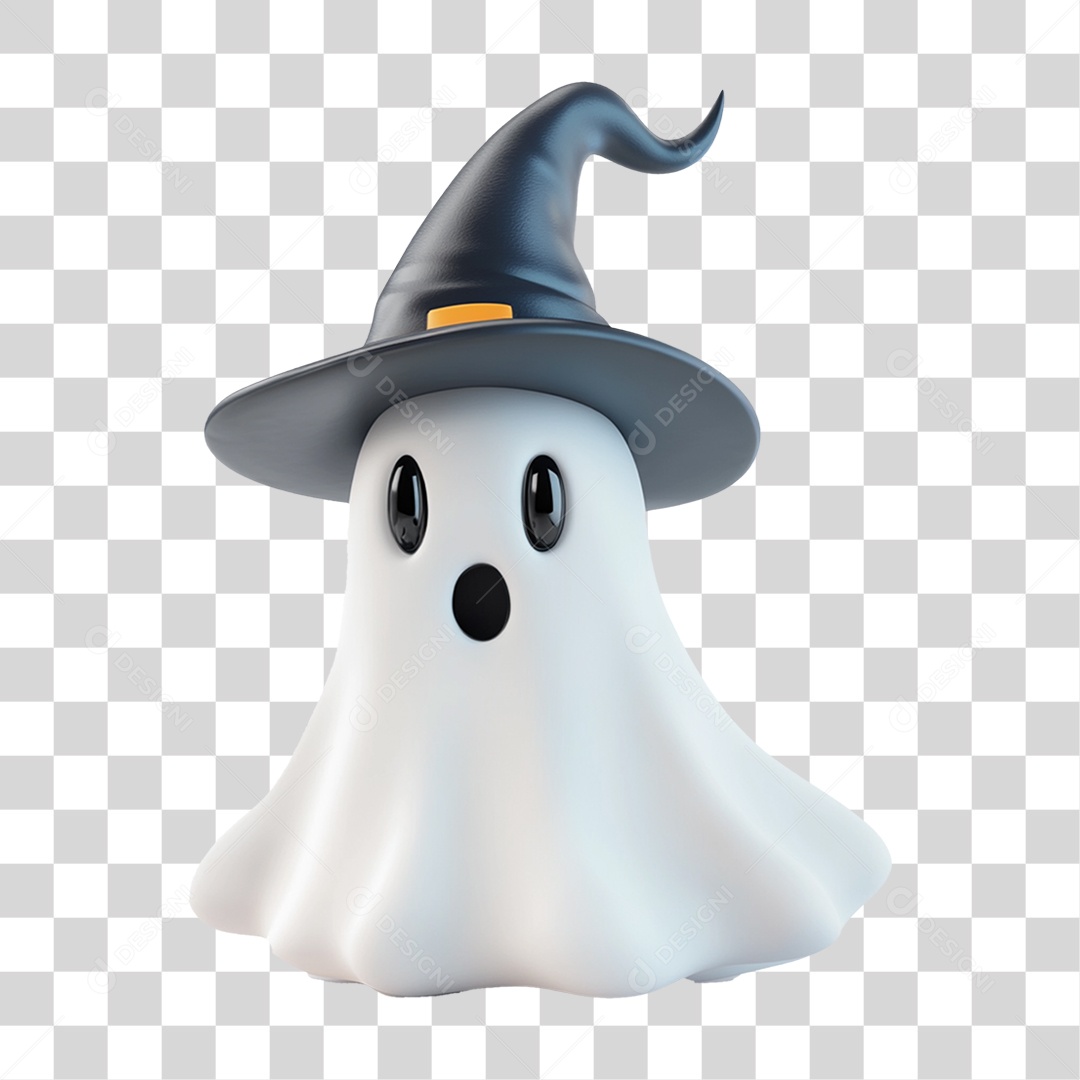 Elemento 3D Fantasma de Halloween PNG Transparente