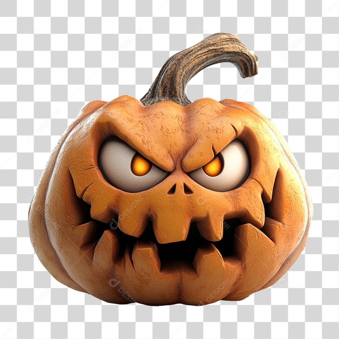 Elemento 3D Halloween Abóbora PNG Transparente