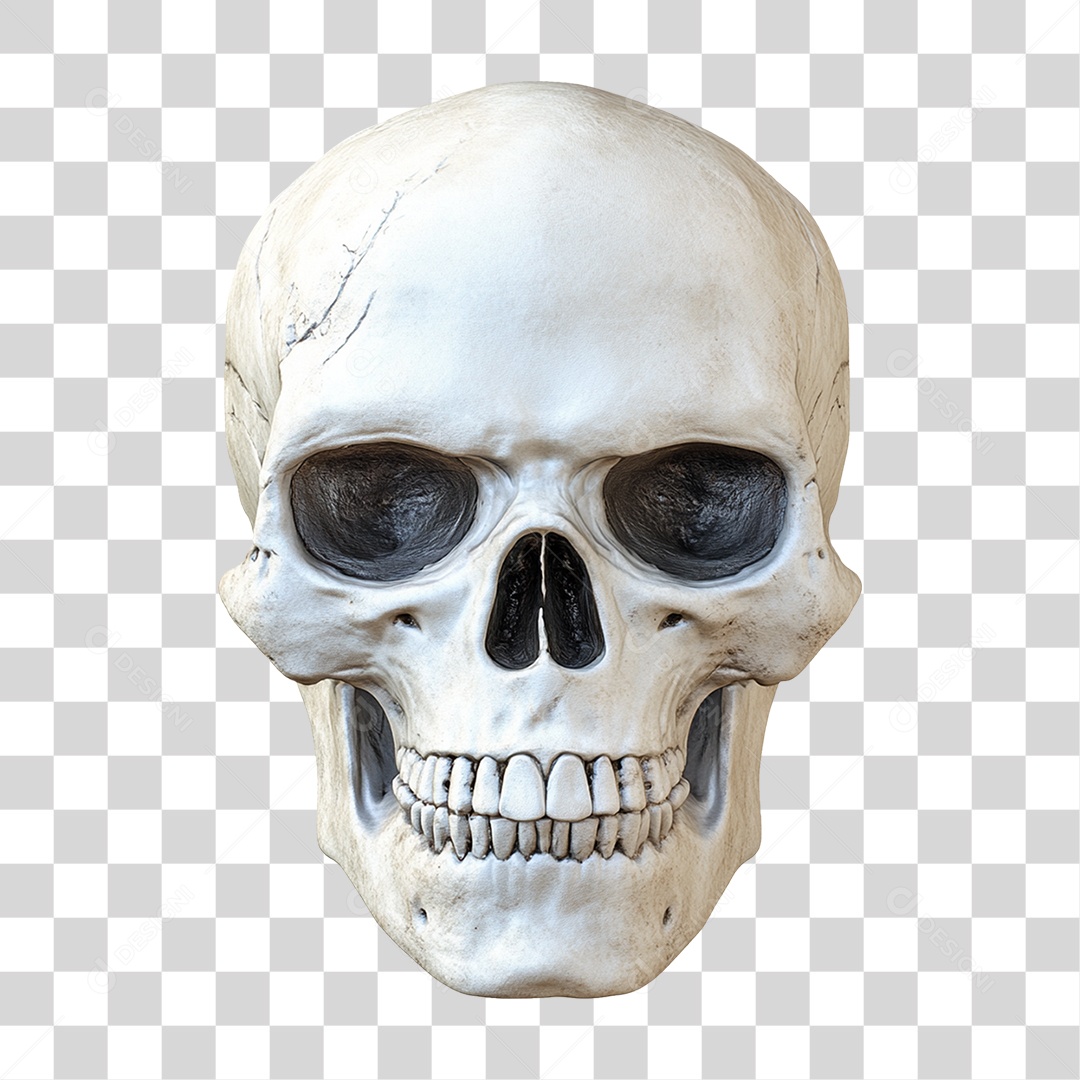 Elemento 3D Caveira de Halloween PNG Transparente