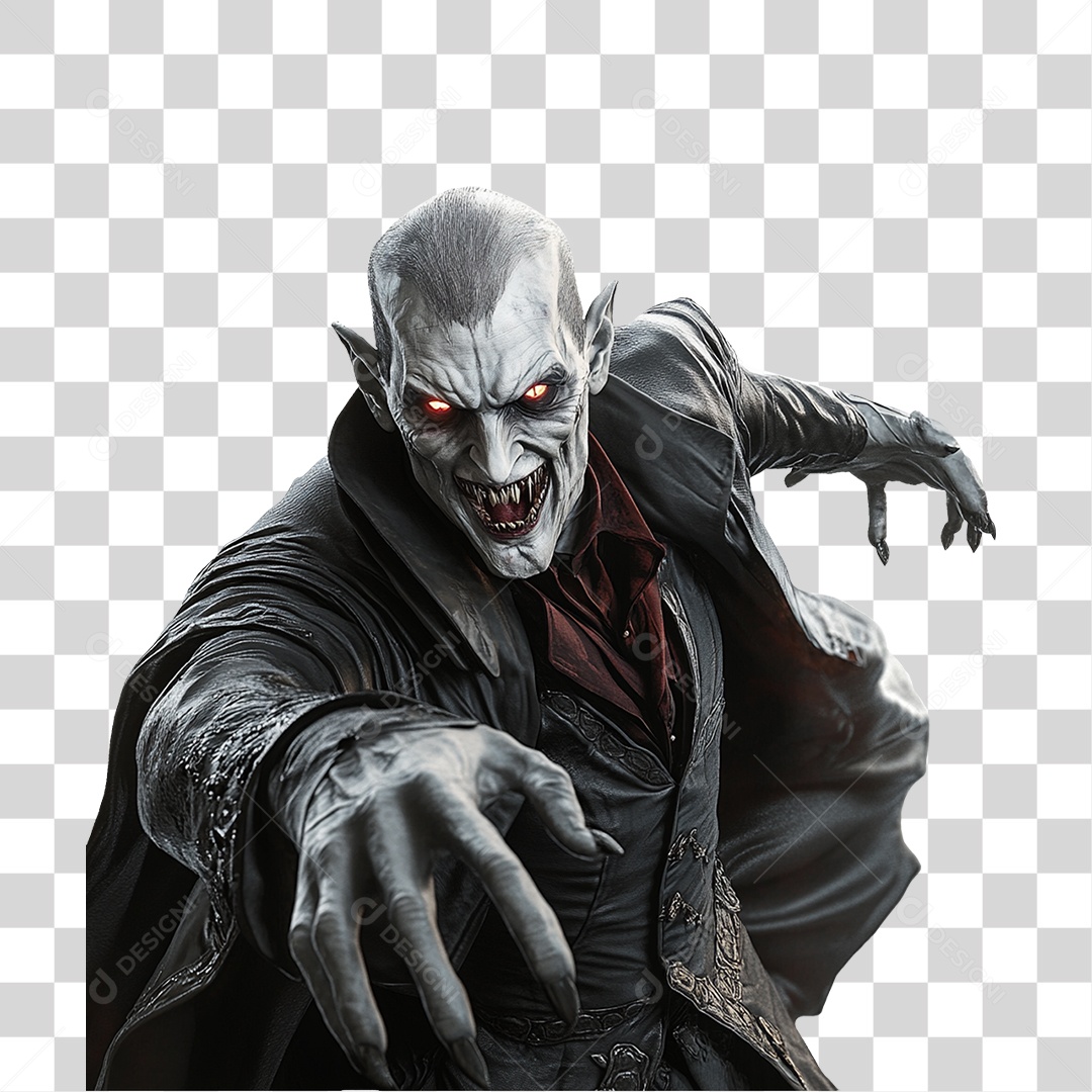 Elemento 3D Vampiro de Halloween PNG Transparente