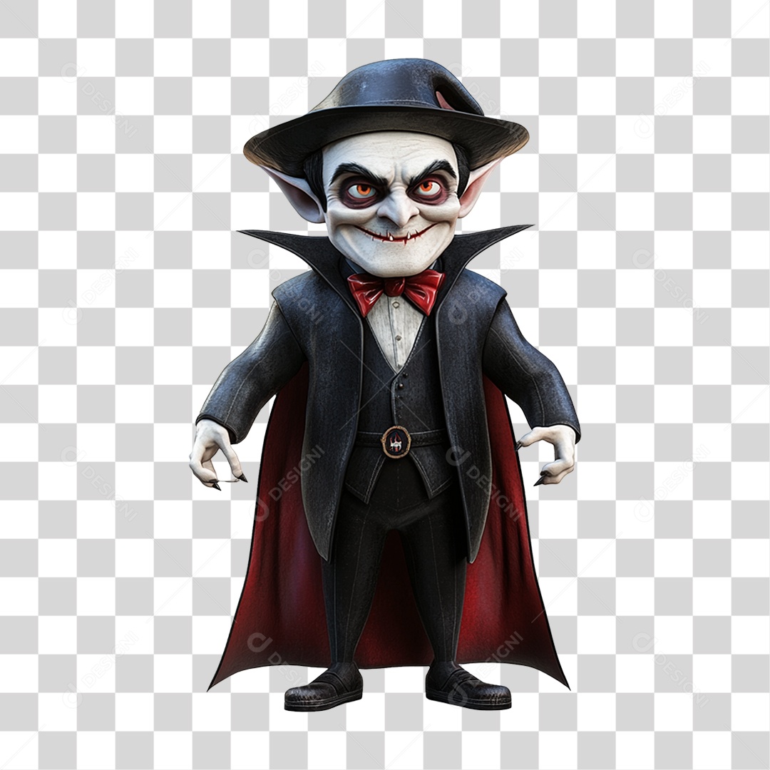 Elemento 3D Vampiro de Halloween PNG Transparente