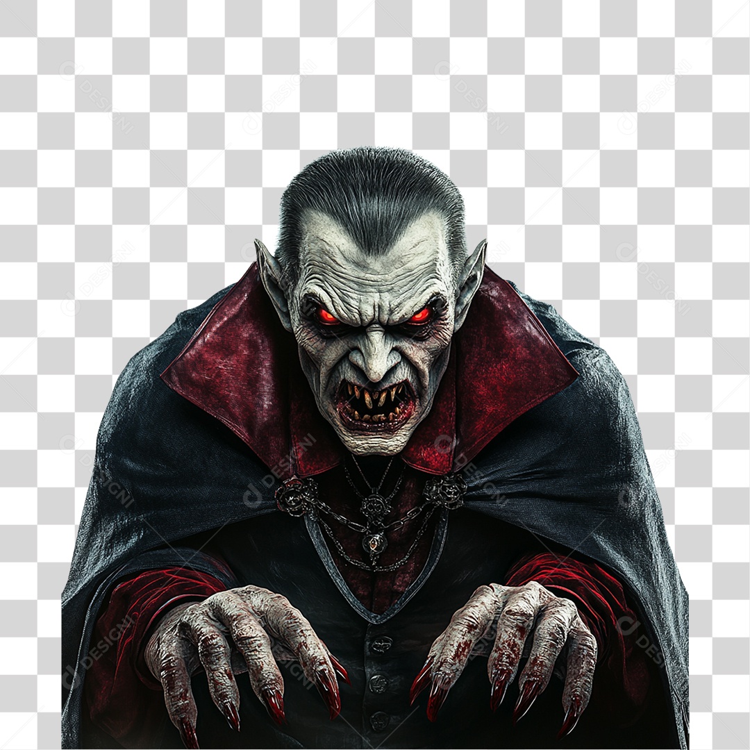 Elemento 3D Vampiro de Halloween PNG Transparente