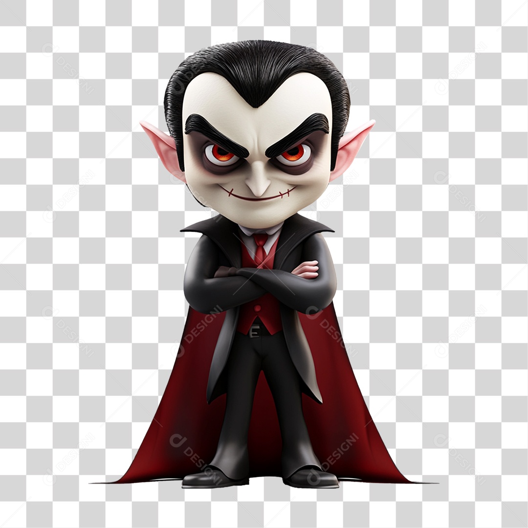 Elemento 3D Vampiro de Halloween PNG Transparente