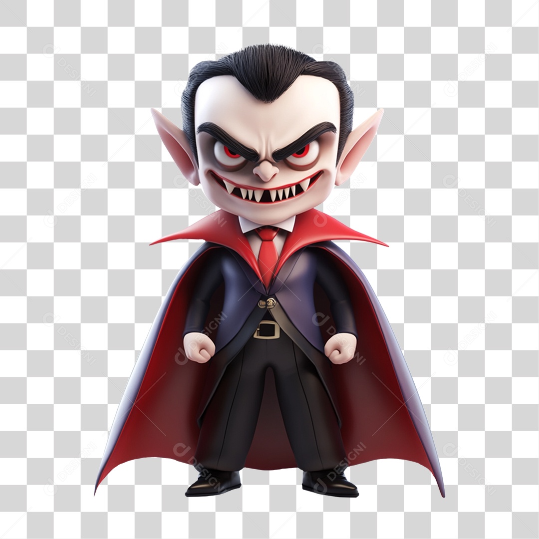 Elemento 3D Vampiro de Halloween PNG Transparente