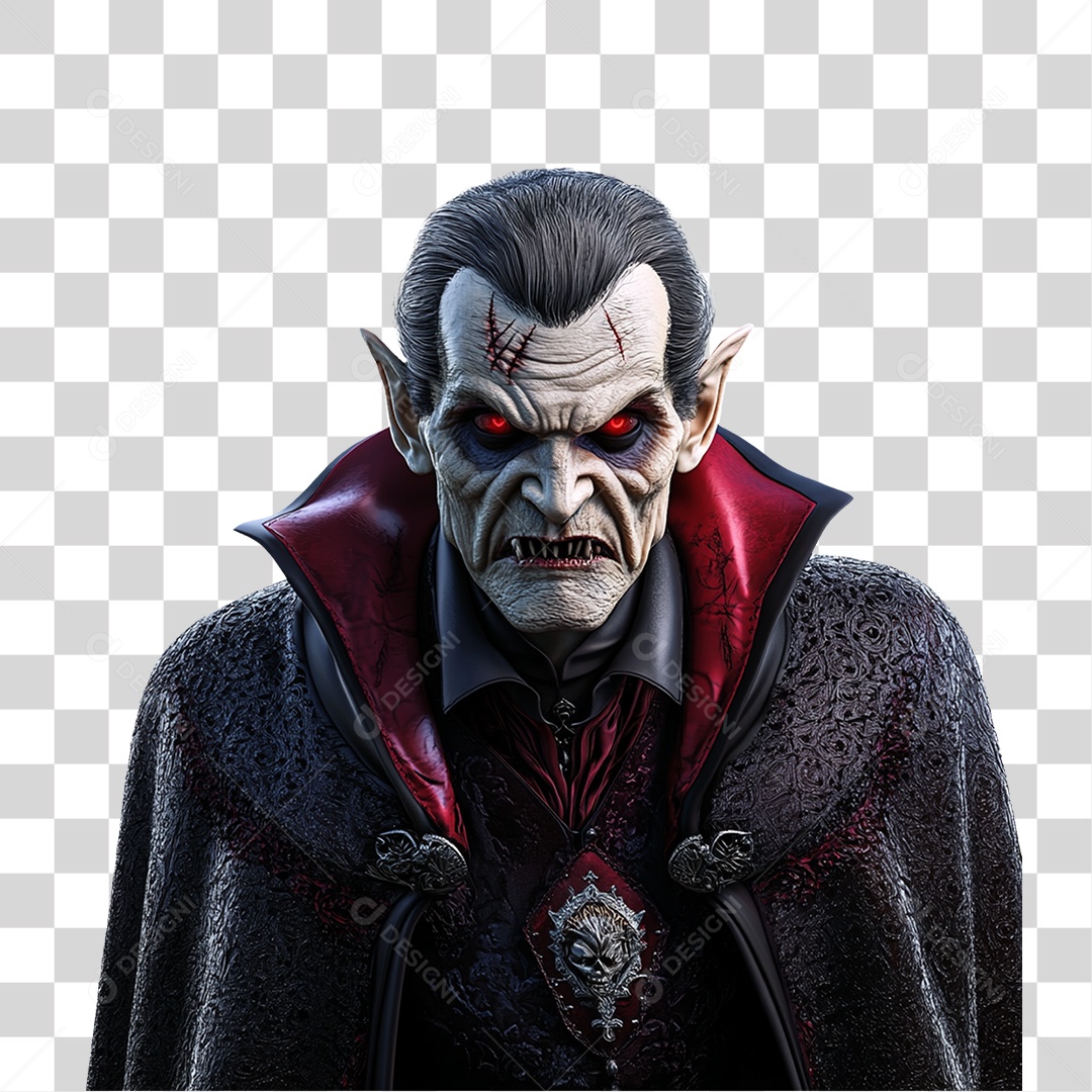 Elemento 3D Vampiro de Halloween PNG Transparente