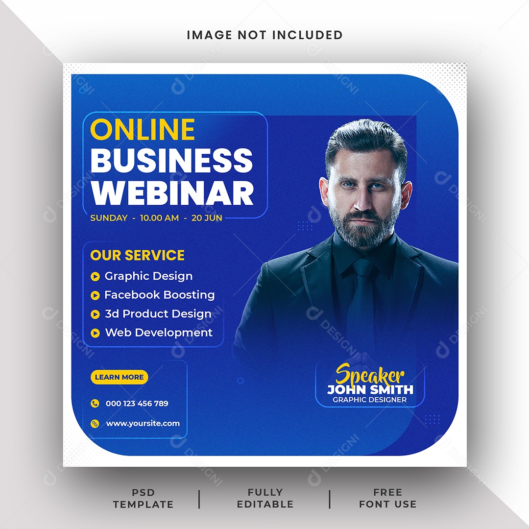 Marketing Webinar Social Media PSD Editável