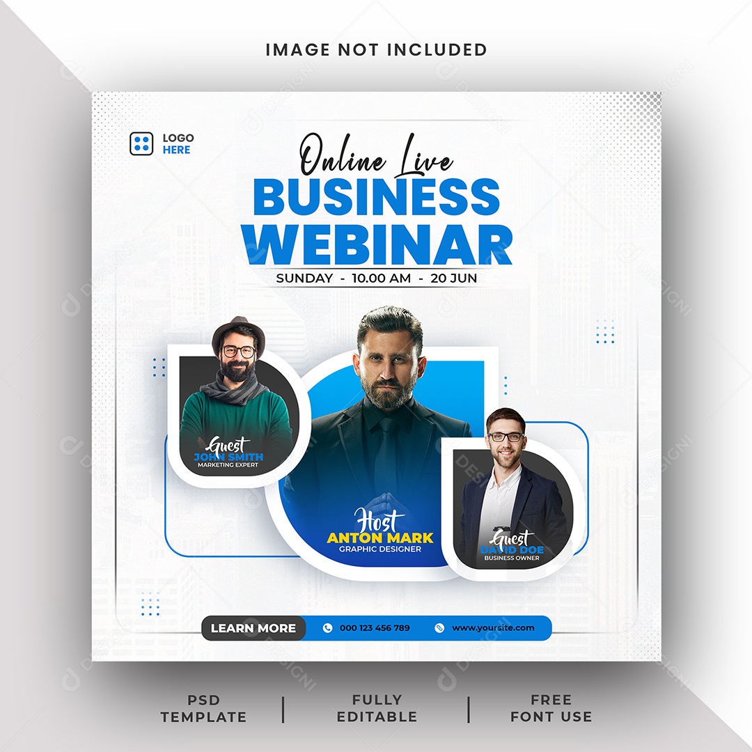 Marketing Webinar Social Media PSD Editável