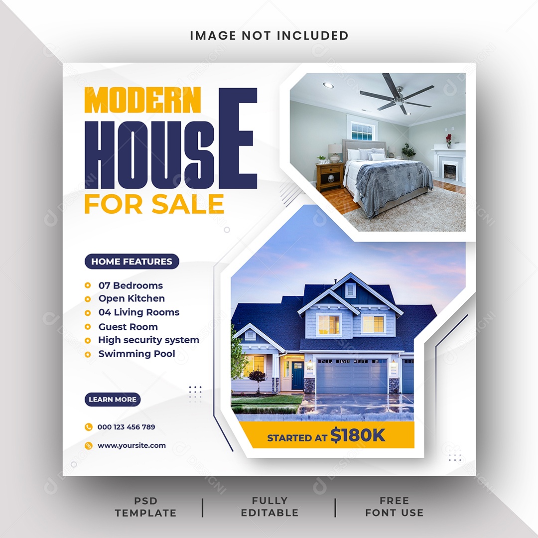 Imobiliária Encontre o Imóvel Dos Seus Sonhos Social Media PSD Editável