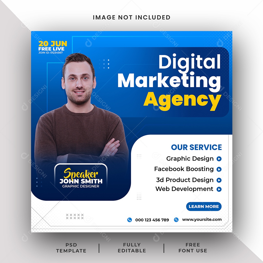Agência Marketing Digital Social Media PSD Editável