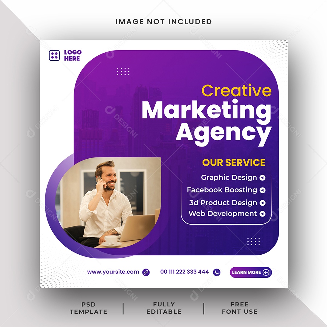 Agência Marketing Social Media PSD Editável