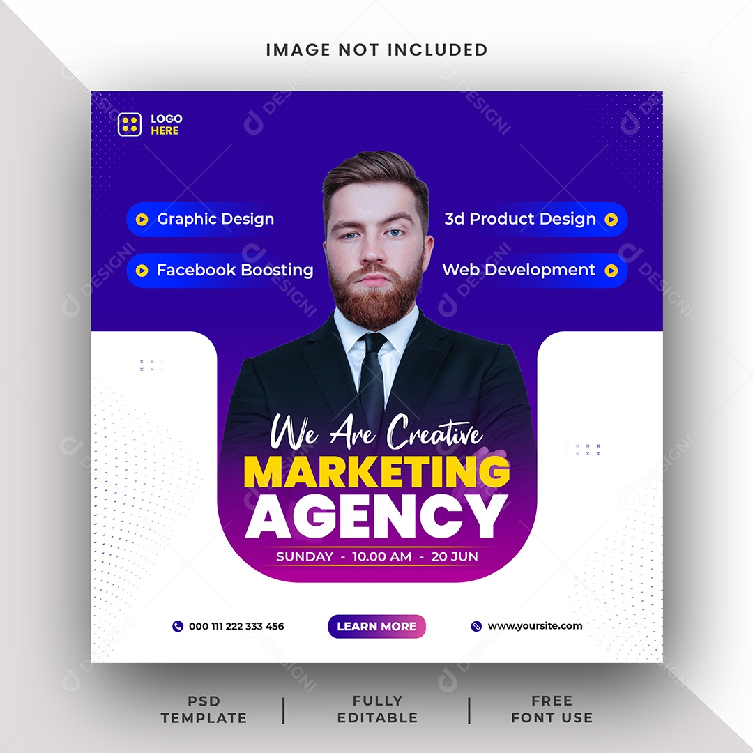 Agência Marketing Social Media PSD Editável