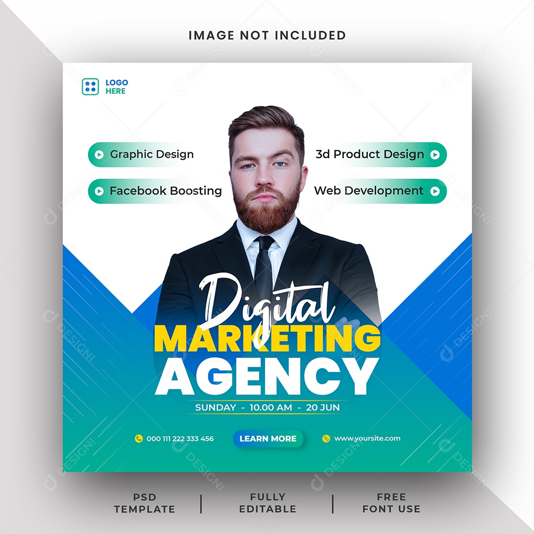 Agência Marketing Social Media PSD Editável