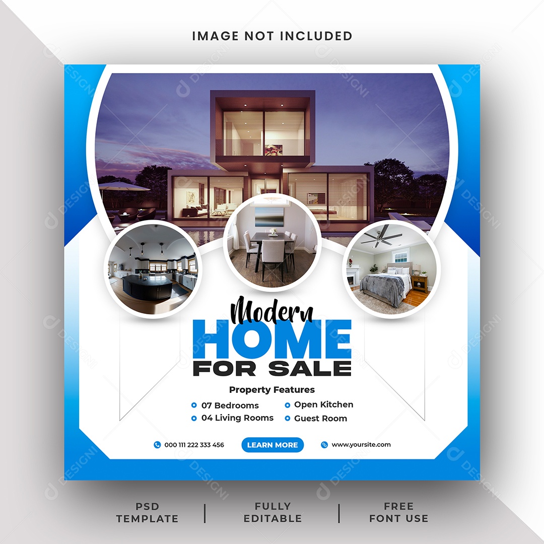 Imobiliária Encontre o Imóvel Dos Seus Sonhos Social Media PSD Editável