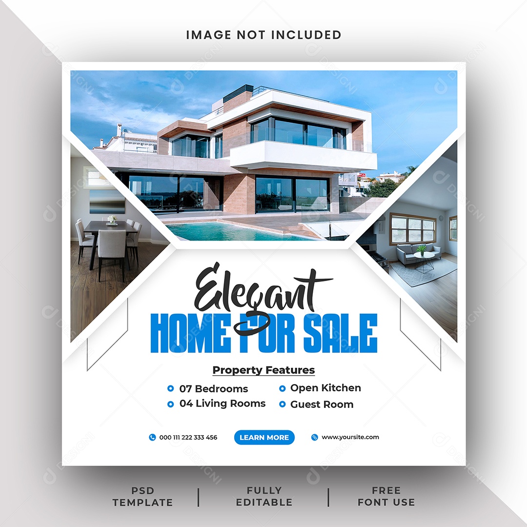 Imobiliária Encontre o Imóvel Dos Seus Sonhos Social Media PSD Editável