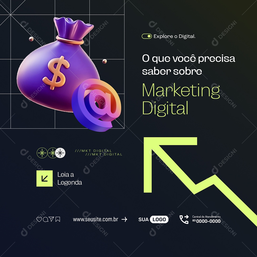 Marketing Digital Explore o Digital Social Media PSD Editável