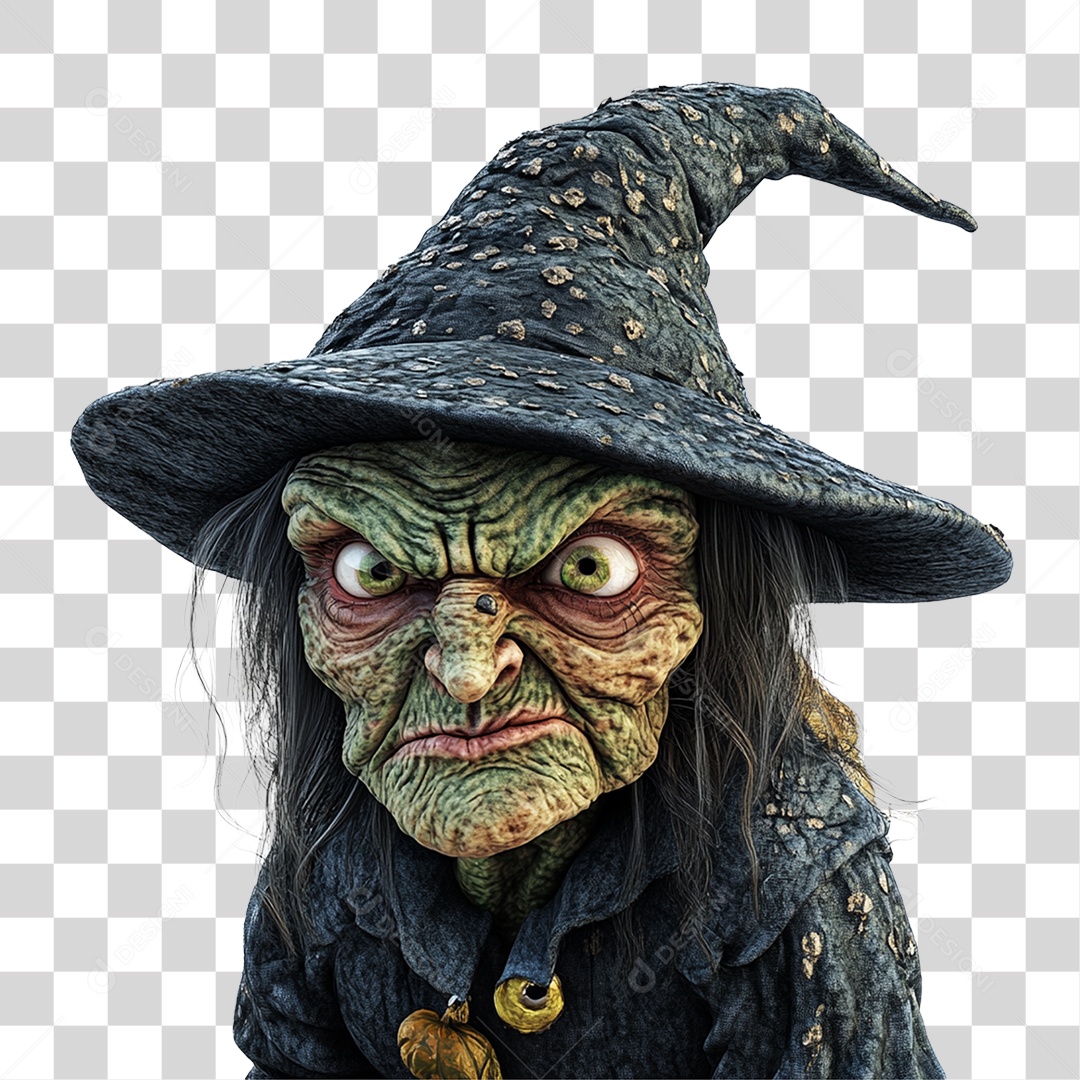 Elemento 3D Bruxa do Halloween PNG Transparente
