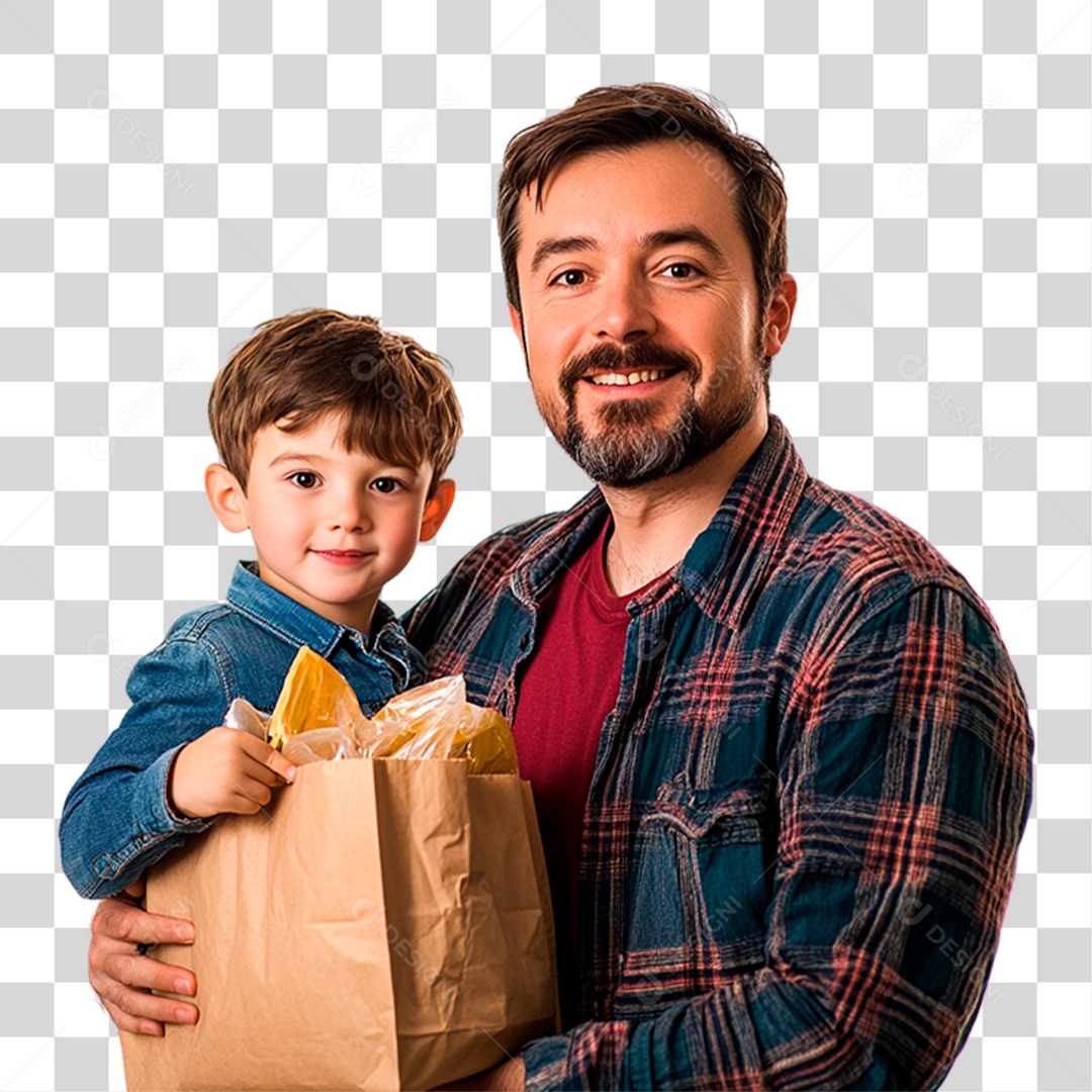 Man and Child with PNG Shopping Transparent