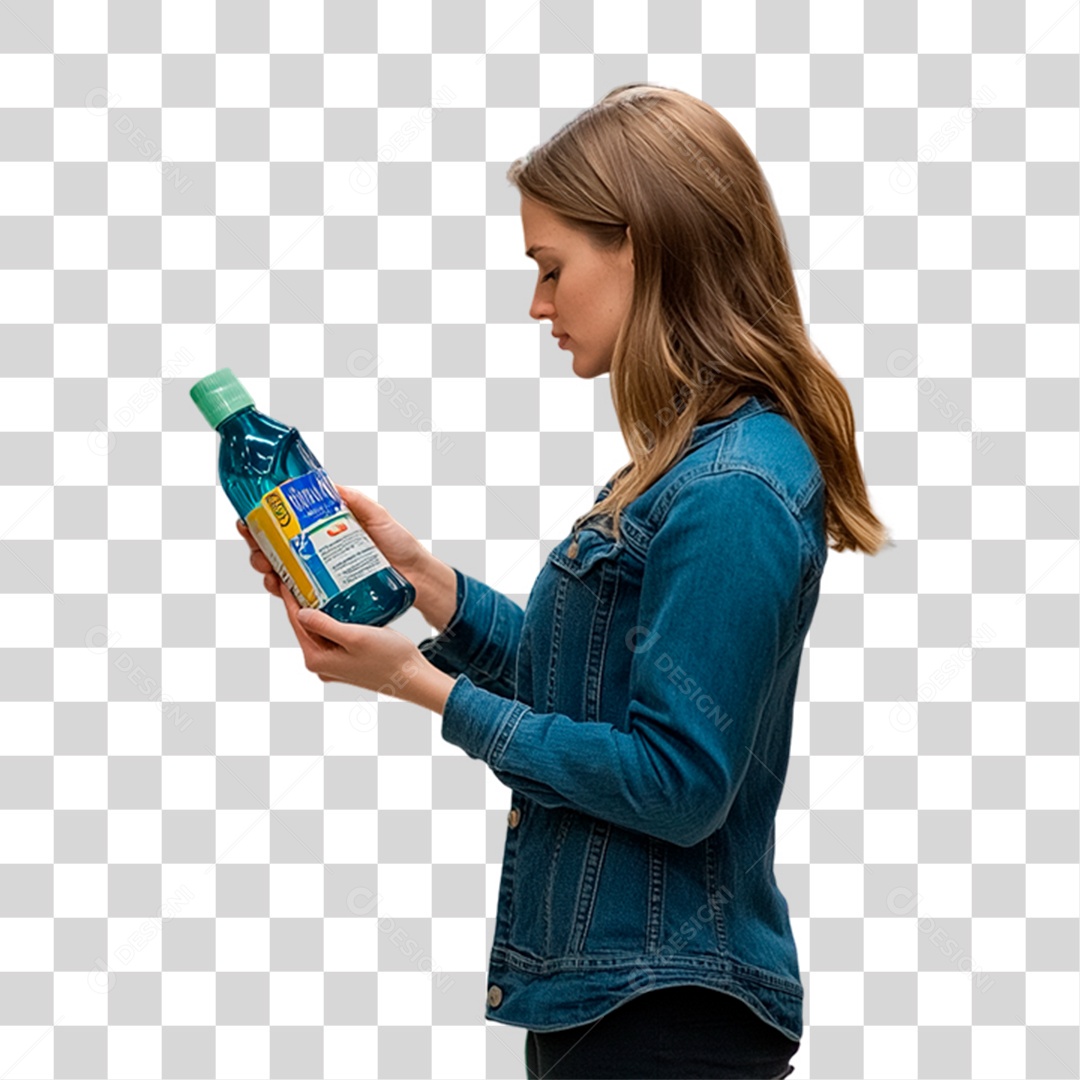 Mulher com Compra PNG Transparente