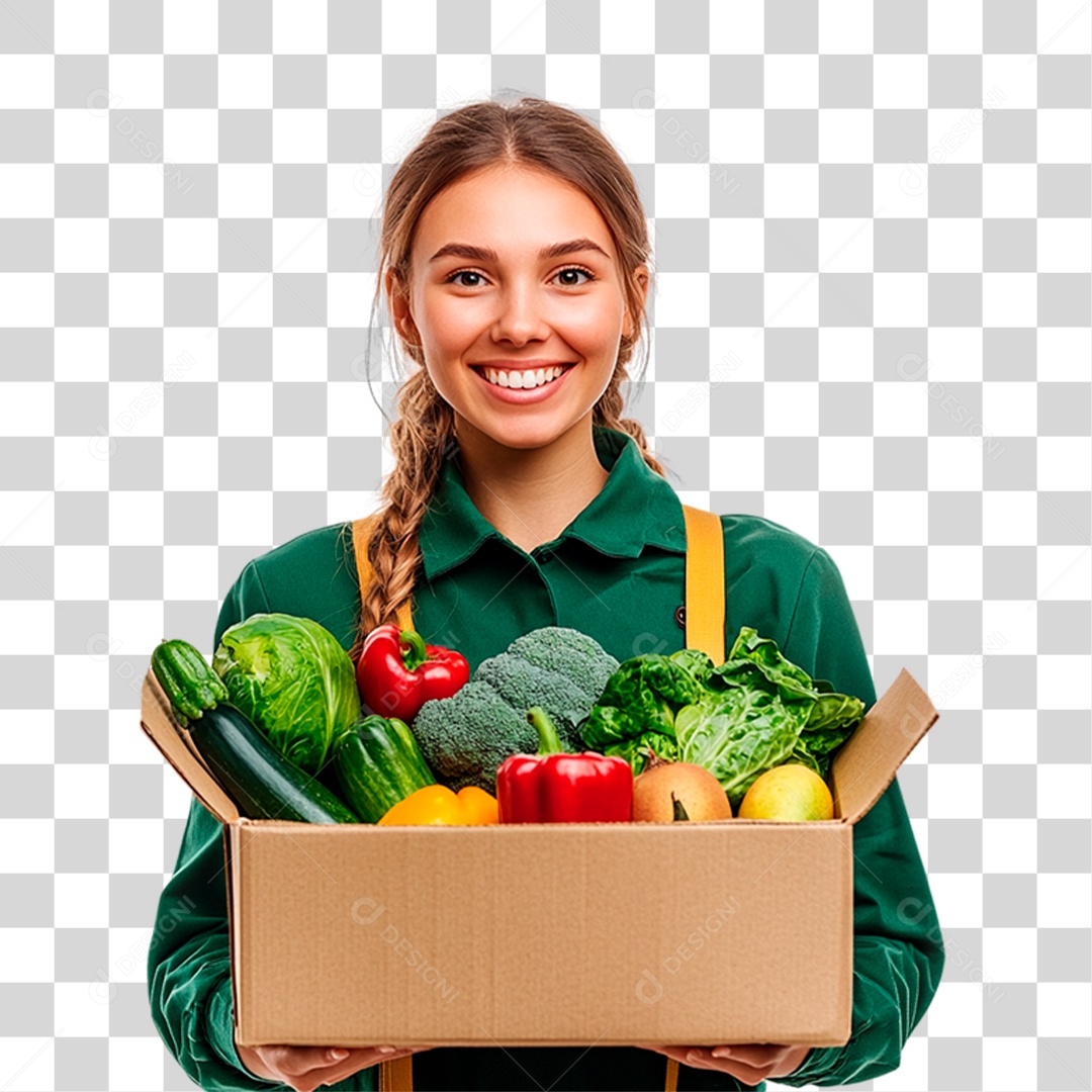 Mulher Segurando Compras PNG Transparente