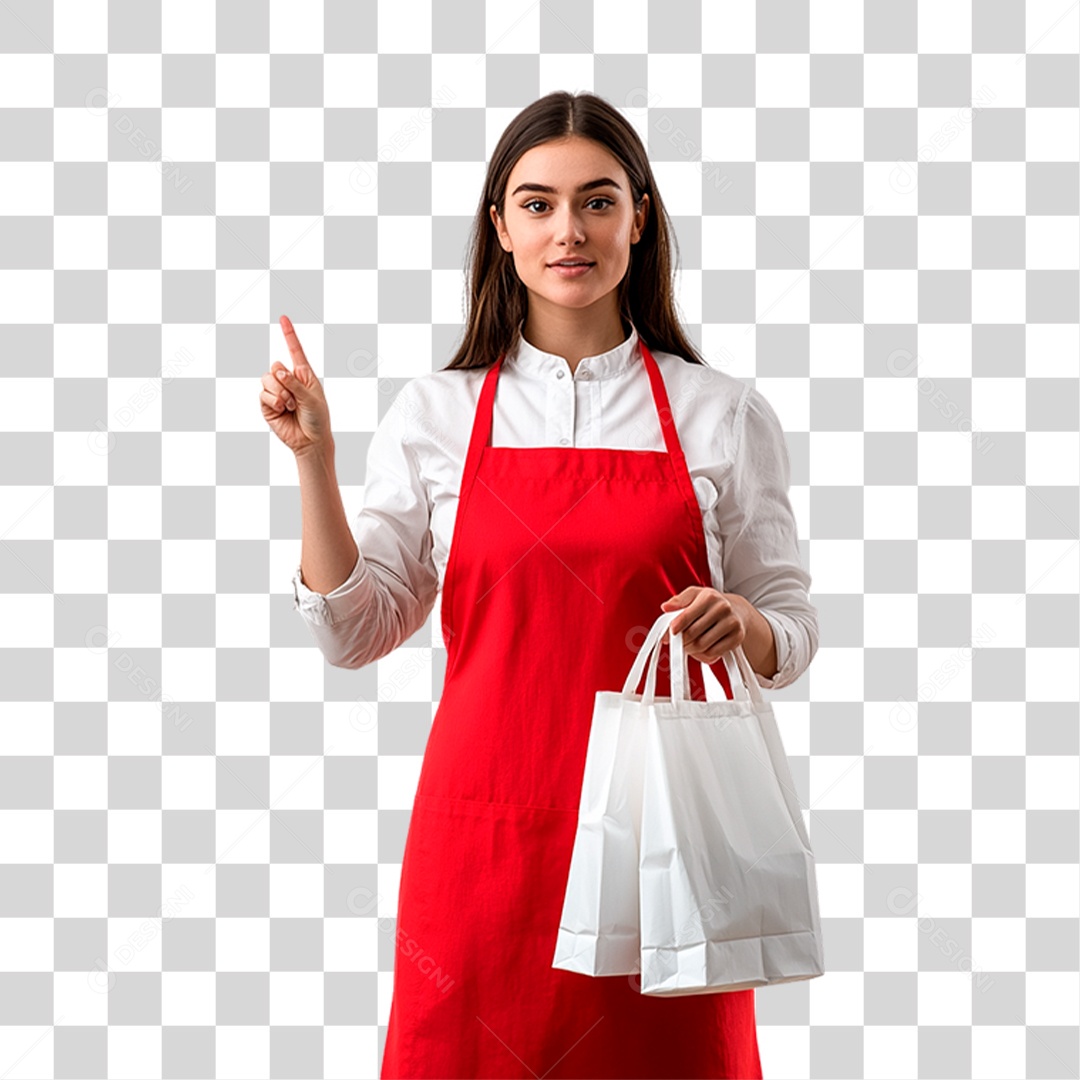 Mulher com Compras PNG Transparente