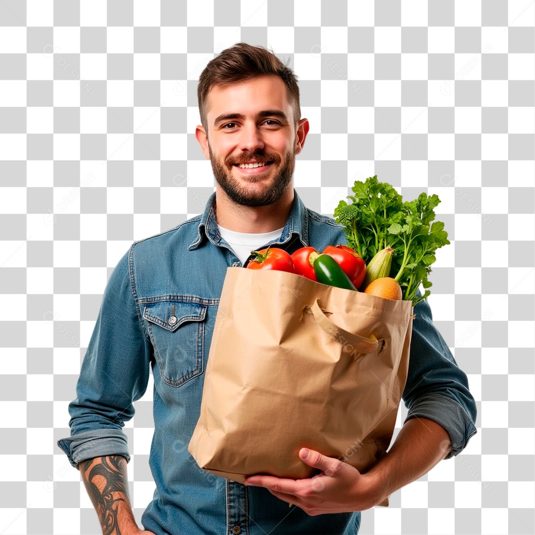 Mulher com Compras PNG Transparente