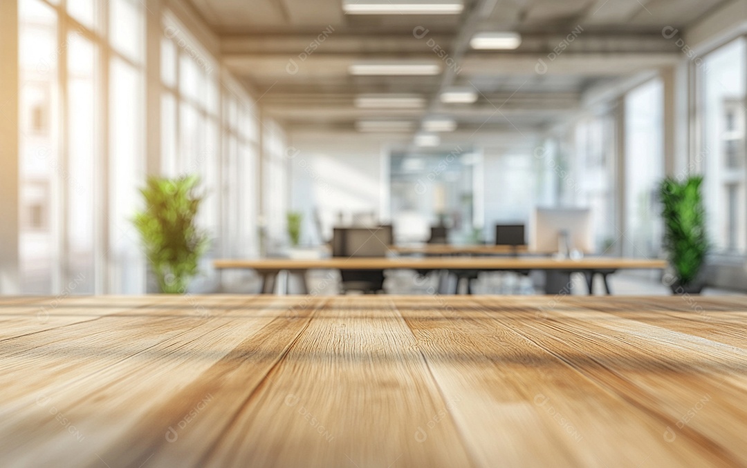 Fundo desfocado de foto do design de interiores de escritório moderno