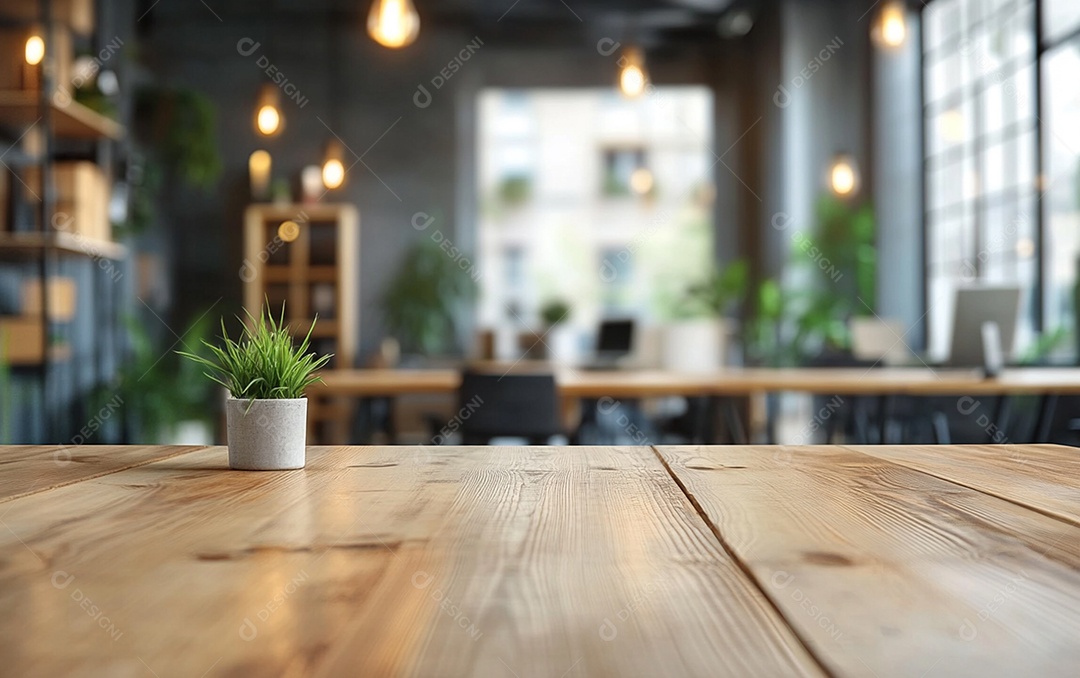 Fundo desfocado de foto do design de interiores de escritório moderno