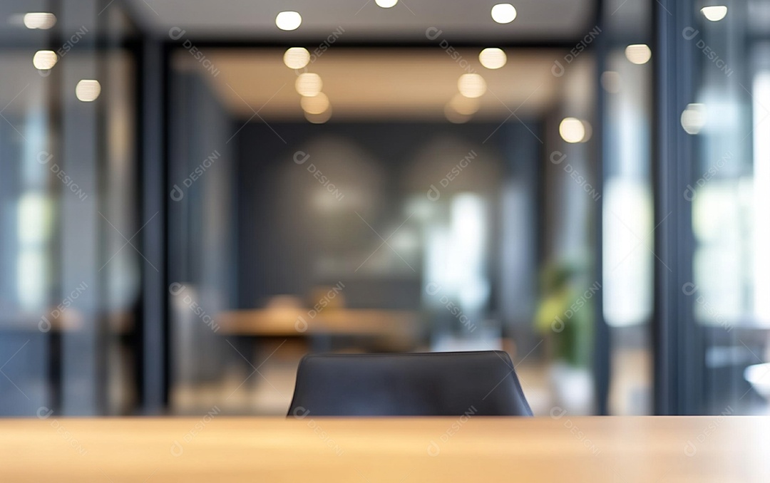 Fundo desfocado de foto do design de interiores de escritório moderno