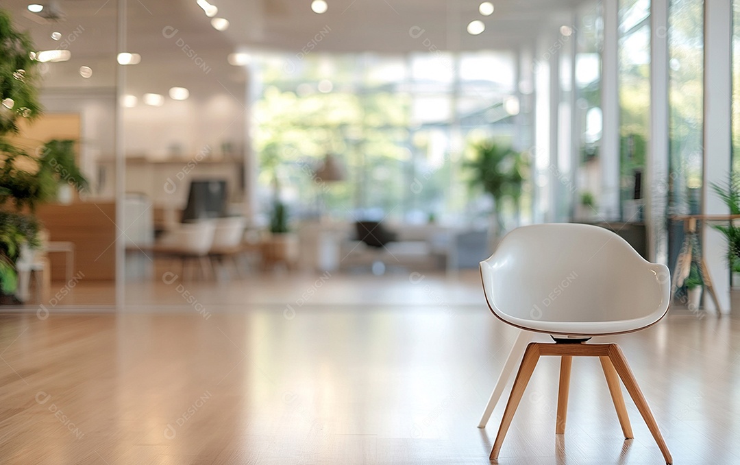 Fundo desfocado de foto do design de interiores de escritório moderno