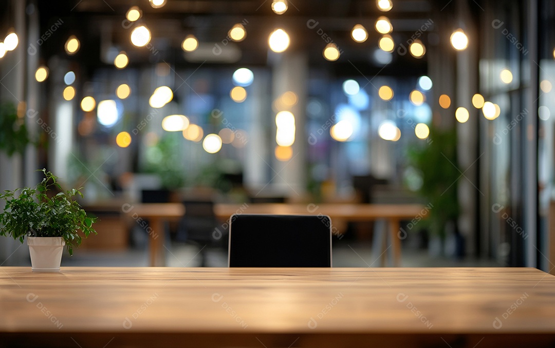 Fundo desfocado de foto do design de interiores de escritório moderno