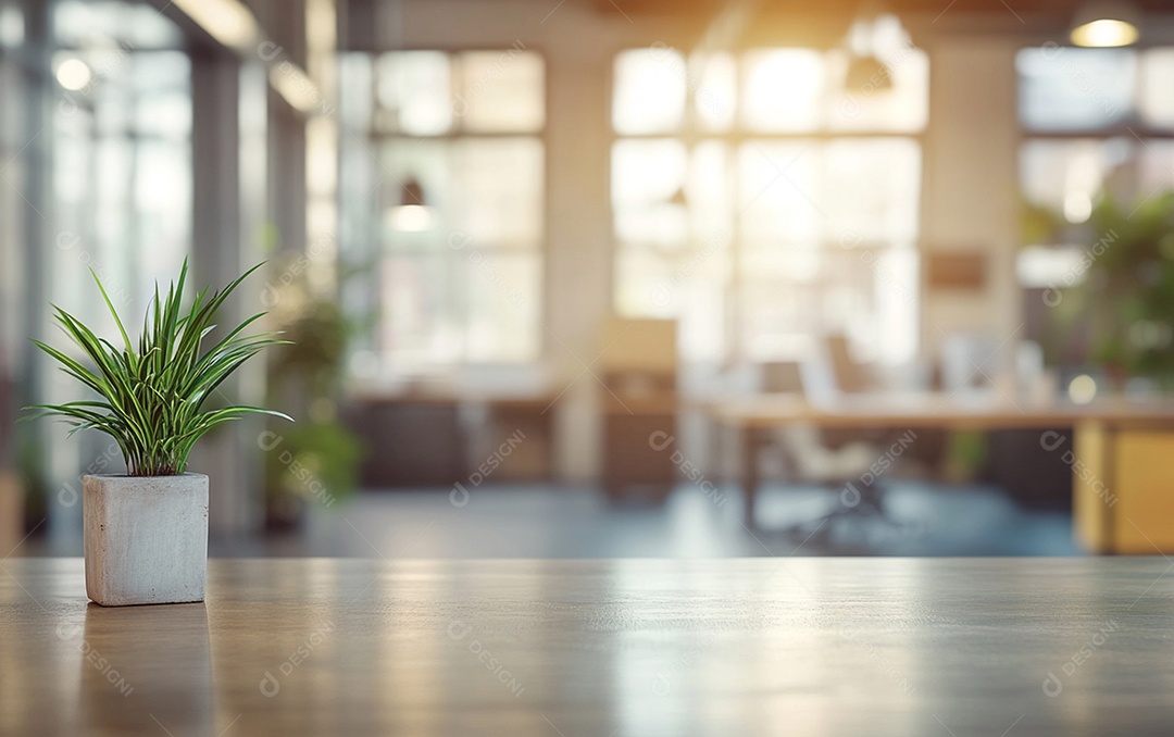 Fundo desfocado de foto do design de interiores de escritório moderno