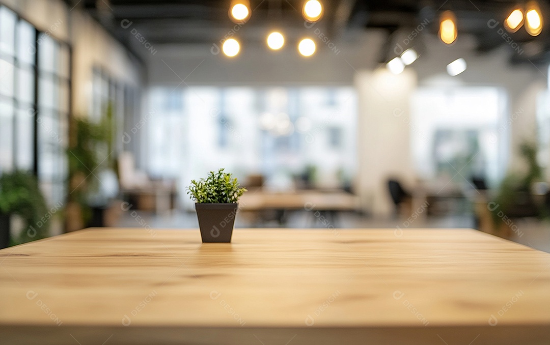 Fundo desfocado de foto do design de interiores de escritório moderno