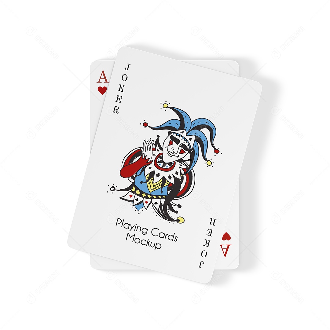 Cartas de baralho Mockup PSD Editável