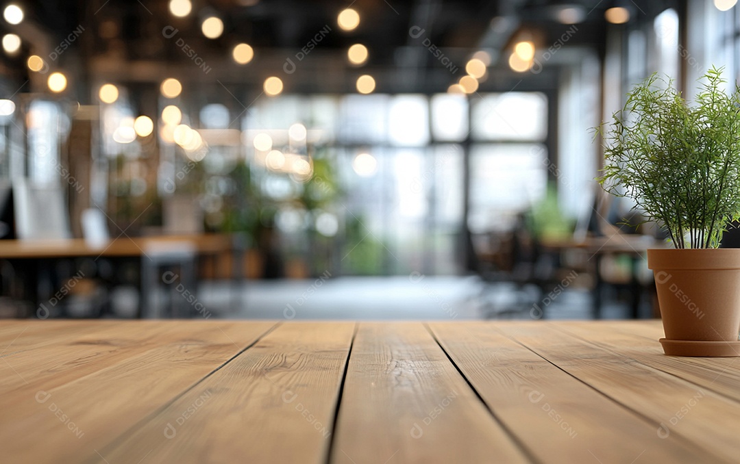 Fundo desfocado de foto do design de interiores de escritório moderno