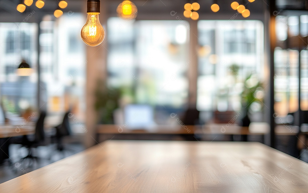 Fundo desfocado de foto do design de interiores de escritório moderno