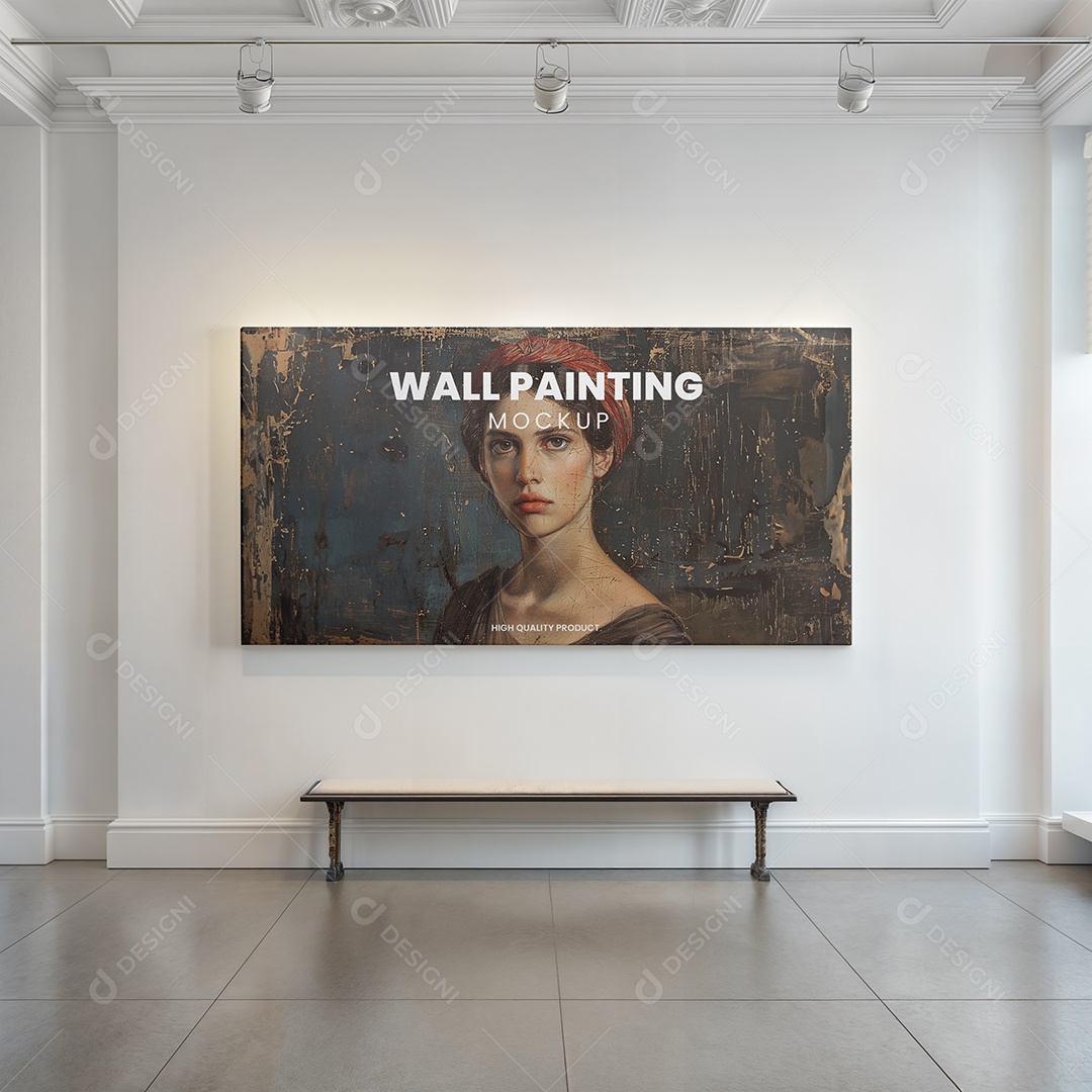 Pintura em parede PSD editável Mockup