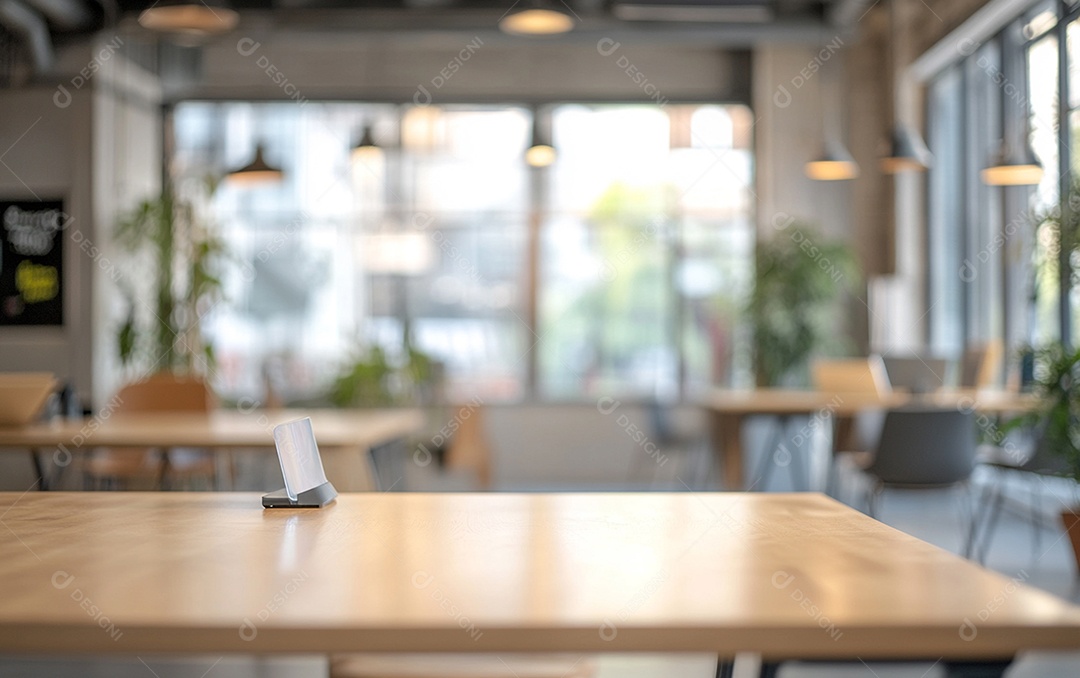 Fundo desfocado de foto do design de interiores de escritório moderno