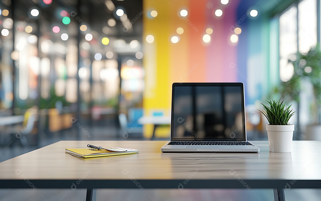 Fundo desfocado de foto do design de interiores de escritório moderno