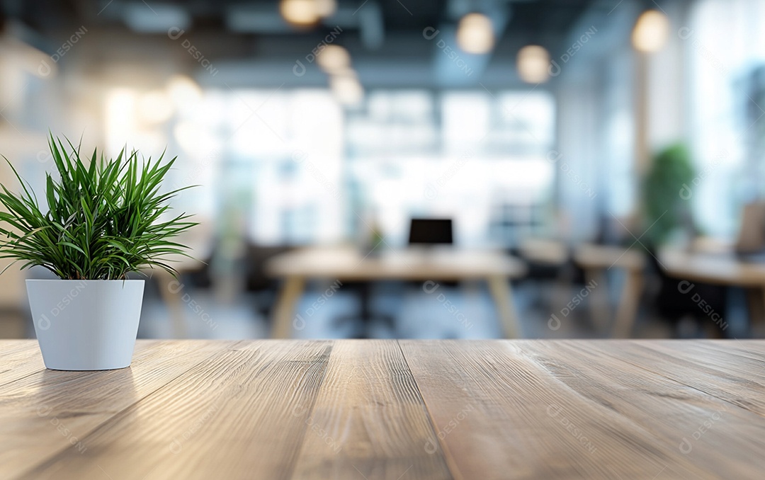 Fundo desfocado de foto do design de interiores de escritório moderno