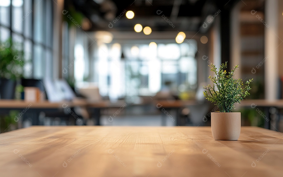 Fundo desfocado de foto do design de interiores de escritório moderno