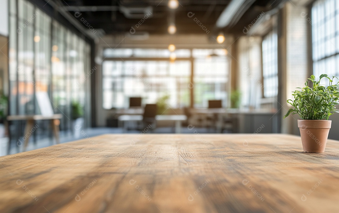 Fundo desfocado de foto do design de interiores de escritório moderno