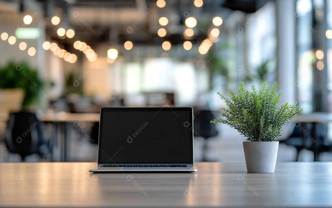 Fundo desfocado de foto do design de interiores de escritório moderno