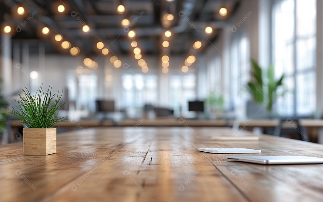 Fundo desfocado de foto do design de interiores de escritório moderno