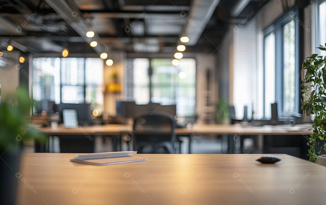 Modern office interior design photo blurry background