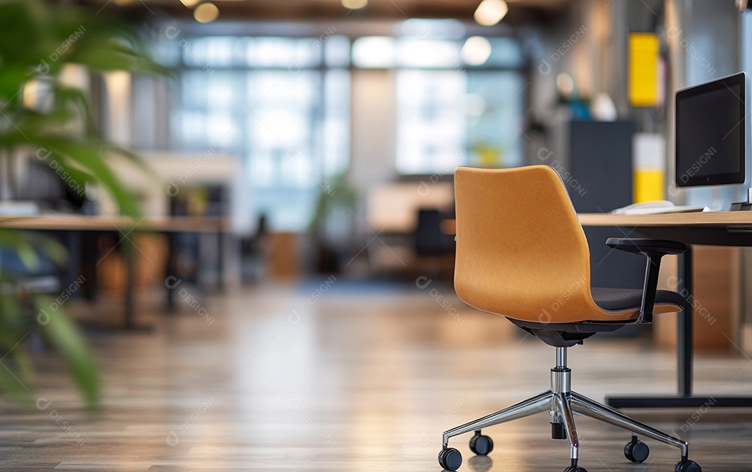 Fundo desfocado de foto do design de interiores de escritório moderno