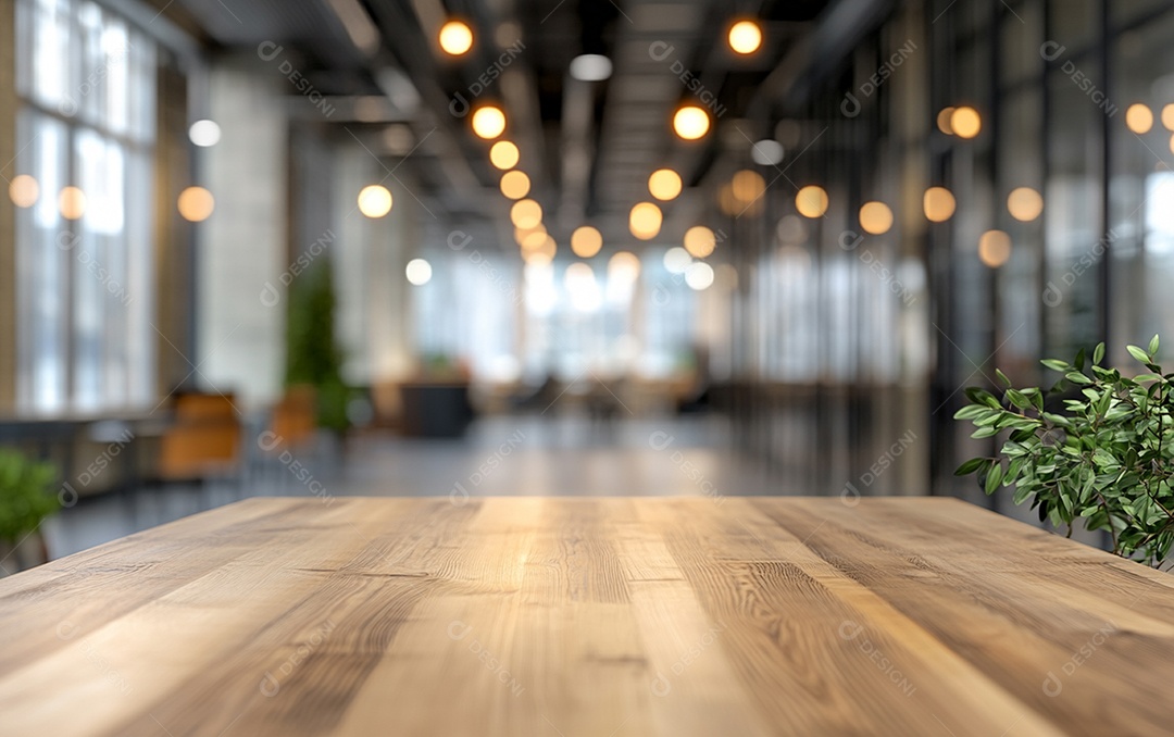 Fundo desfocado de foto do design de interiores de escritório moderno