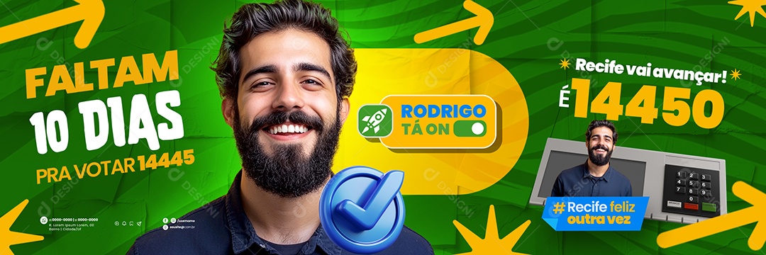 Carrossel Política Faltam 1O Dias Recife vai Avançar Social Media PSD Editável