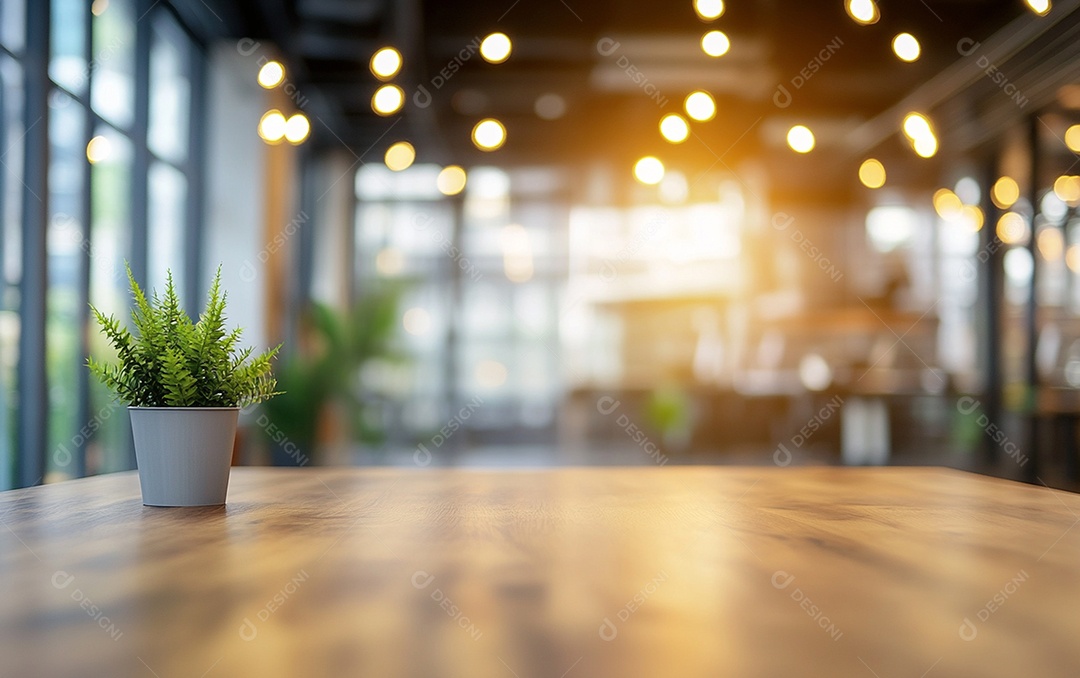 Fundo desfocado de foto do design de interiores de escritório moderno