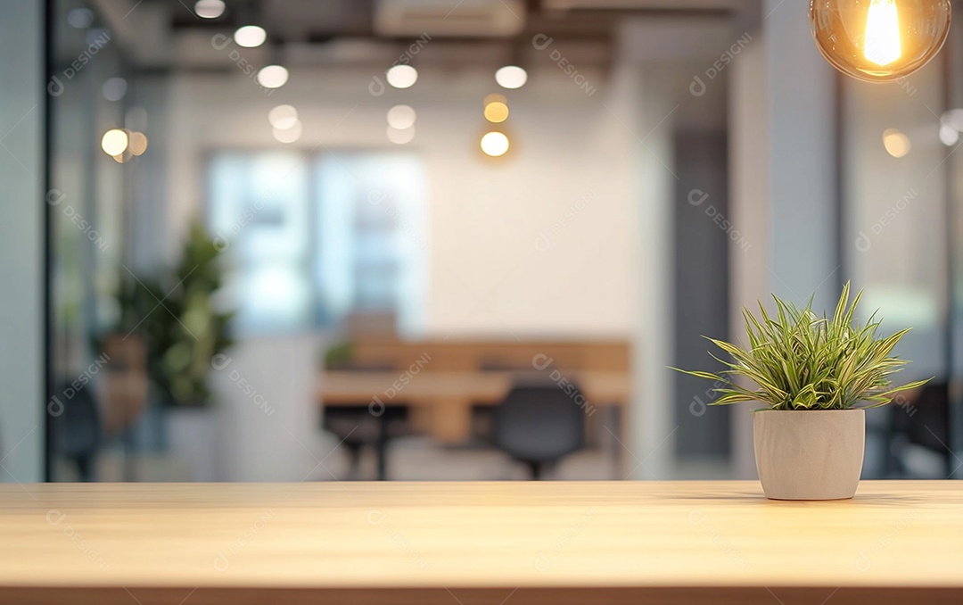 Fundo desfocado de foto do design de interiores de escritório moderno